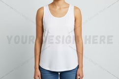 White tank top for women t-shirt mockup Product Image 1