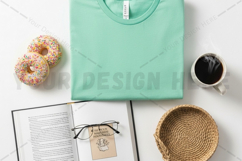 Olive green hoodie t-shirt mockup Product Image 1