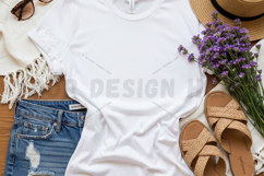 Casual light grey hoodie with jeans mockup design Product Image 1