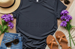 Dark green hooded sweatshirt with jeans mockup Product Image 1