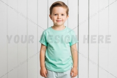 Cute kids' mint green t-shirt mockup Product Image 1