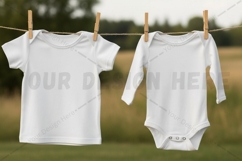 White t-shirt and onesie mockup Product Image 1