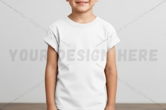 Blank white kids t-shirt mockup Product Image 1