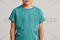 Teal blue kids t-shirt mockup Product Image 1