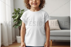 White t-shirt for kids mockup Product Image 1