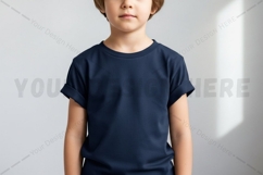 Navy blue kids t-shirt mockup Product Image 1