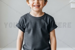 Kids' dark gray t-shirt mockup Product Image 1