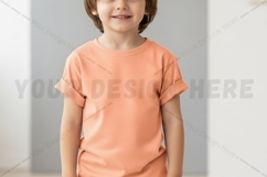 Peach pink kids t-shirt mockup design Product Image 1