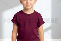 Kids' maroon t-shirt mockup Product Image 1