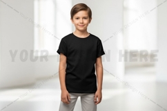 Classic black kids t-shirt mockup design Product Image 1