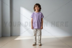 Lilac kids t-shirt mockup design Product Image 1