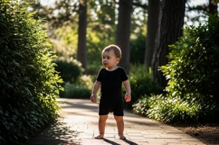 Baby's black t-shirt and shorts outfit mockup Product Image 1