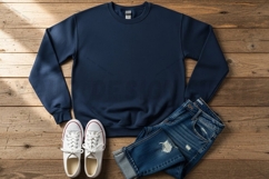 Navy blue t-shirt mockup Product Image 1