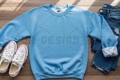 Light blue crew neck t-shirt mockup Product Image 1