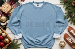 Light blue crew neck sweatshirt mockup Product Image 1