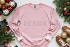 Pink christmas sweatshirt mockup Product Image 1