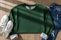 Emerald green crew neck t-shirt mockup Product Image 1