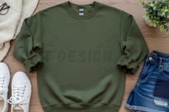 Olive green t-shirt mockup design Product Image 1