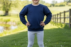 Navy blue crew neck sweatshirt mockup design Product Image 1