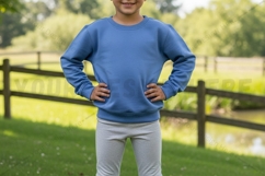 Casual blue sweatshirt for kids t-shirt mockup design Product Image 1