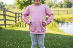 Pink long-sleeve t-shirt mockup Product Image 1