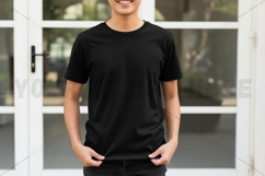 Classic black t-shirt mockup Product Image 1