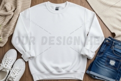 White crew neck t-shirt mockup Product Image 1