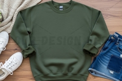 Olive green long sleeve t-shirt mockup Product Image 1