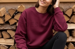 Warm burgundy sweatshirt mockup design Product Image 1