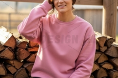 Pink long sleeve t-shirt mockup Product Image 1