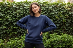 Navy blue long sleeve t-shirt mockup Product Image 1