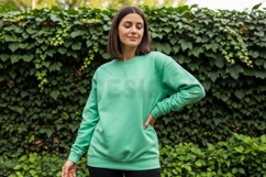 Mint green long sleeve t-shirt mockup design Product Image 1