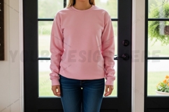 Pink long sleeve t-shirt mockup Product Image 1