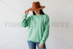 Mint green long sleeve t-shirt mockup Product Image 1