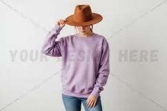 Casual pink sweatshirt with distressed mockup design Product Image 1
