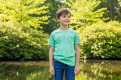 Kids' green t-shirt mockup design Product Image 1