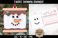 S&#039;mores Snowman Ornament Laser Ready SVG | Holiday Laser SVG Product Image 2