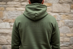 Olive green hoodie t-shirt mockup Product Image 1
