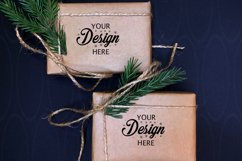 Mockup Two Boxes Christmas tree Craft paper Photo Product Image 1