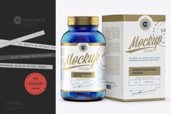 90 Pills Bottle with Box Mockup Product Image 1