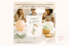 Watercolour Goose and Balloons Clipart PNG Gender Neutral Product Image 3