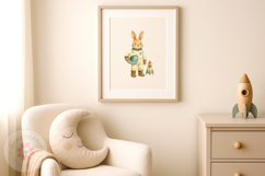 Watercolour Bunny Astronaut Clipart Boy Rabbit Spaceman Product Image 3