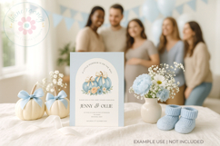Blue Pumpkins and Bows Clipart PNG Coquette Fall Floral Product Image 2
