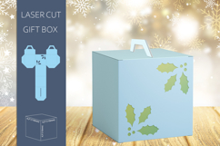 Christmas gift box laser cut, Candy box with holly leaves Product Image 1