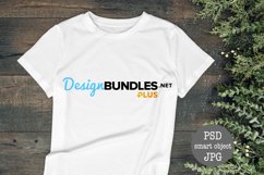 Mock up t-shirt unisex man woman Christmas decoration on dark wooden background
