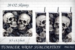 Skull tumbler, 20 oz halloween tumbler wrap Product Image 1