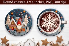 3d Christmas Coaster, Round Christmas Coaster Sublimation Product Image 1
