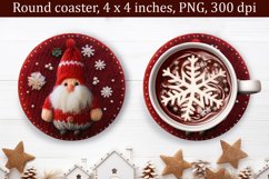 3d Christmas Coaster, Round Christmas Coaster Sublimation Product Image 1