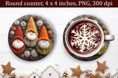 3d Christmas Coaster, Round Christmas Coaster Sublimation Product Image 1
