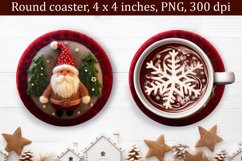 3d Christmas Coaster, Round Christmas Coaster Sublimation Product Image 1